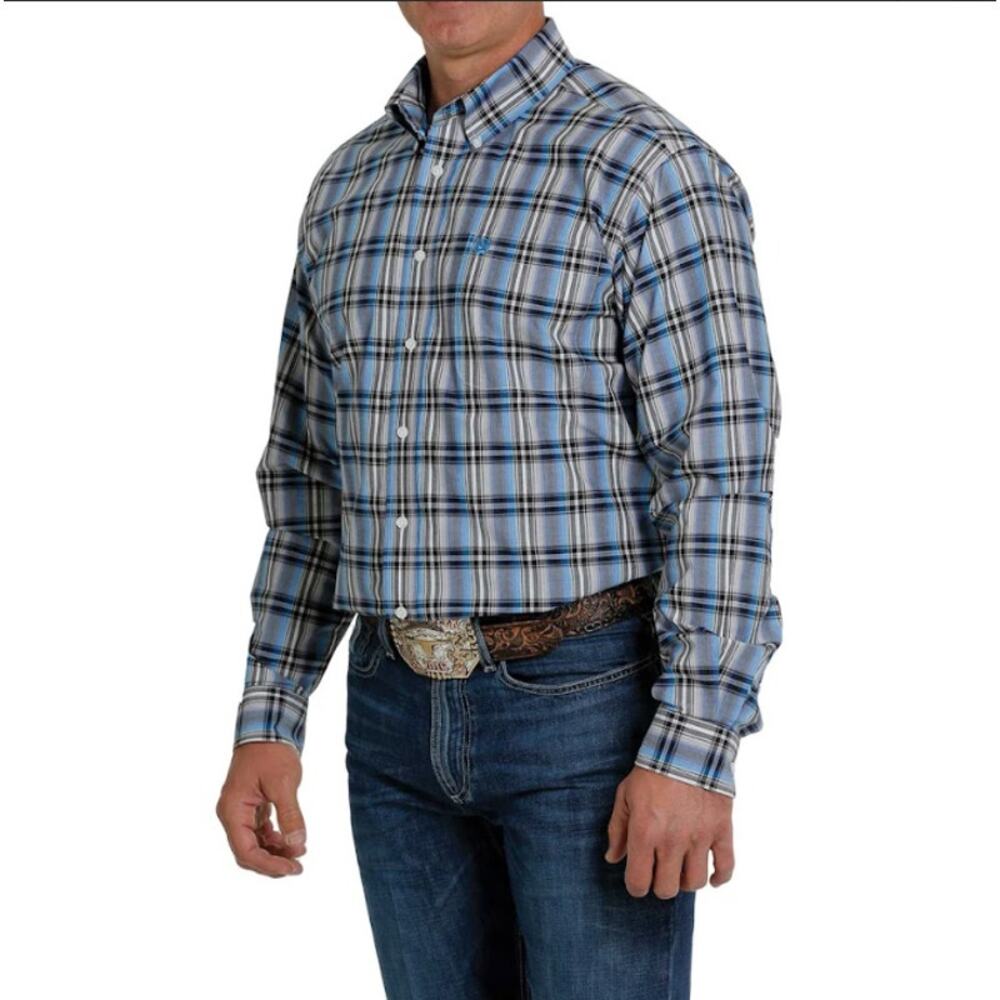 Cinch Miller Style Mens Long Sleeve‎ Button Down Western Shirt Plaid - Size XL